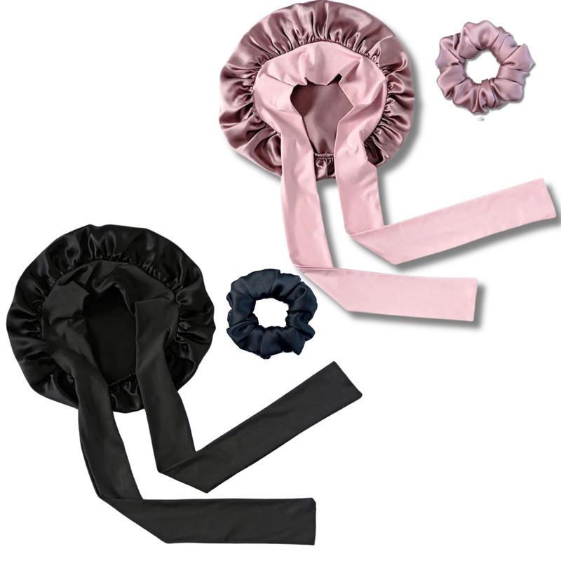 mulberry silk bonnet with tie