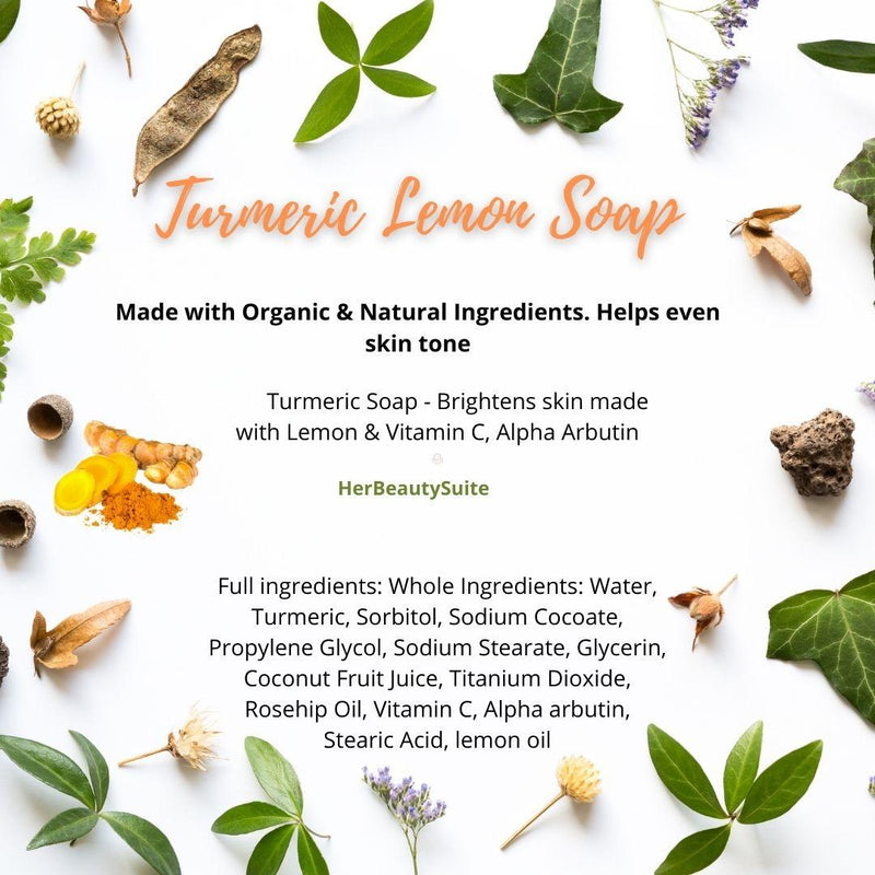 turmeric soap with lemon ingredients 