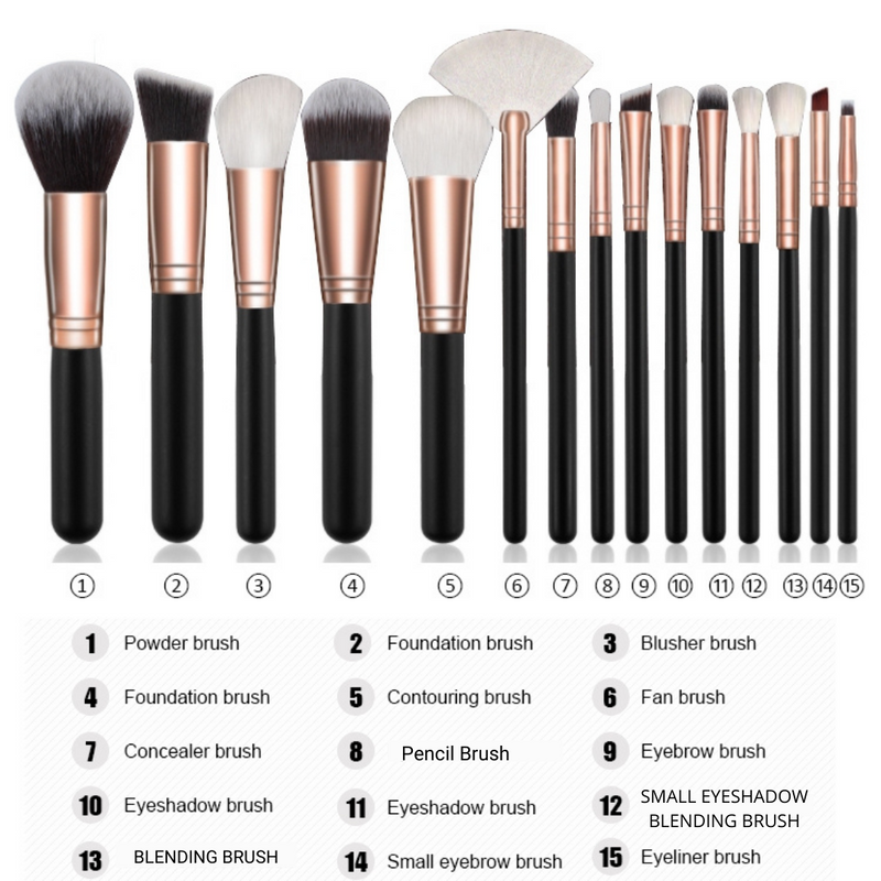 Personalized makeup bag + 16 pc Brush Set