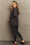 Lazy Days Stretchy Loungewear Set- charcoal grey
