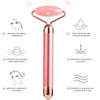 Rodillo eléctrico de cuarzo rosa 2 en 1 y masajeador vibratorio para rostro y ojos