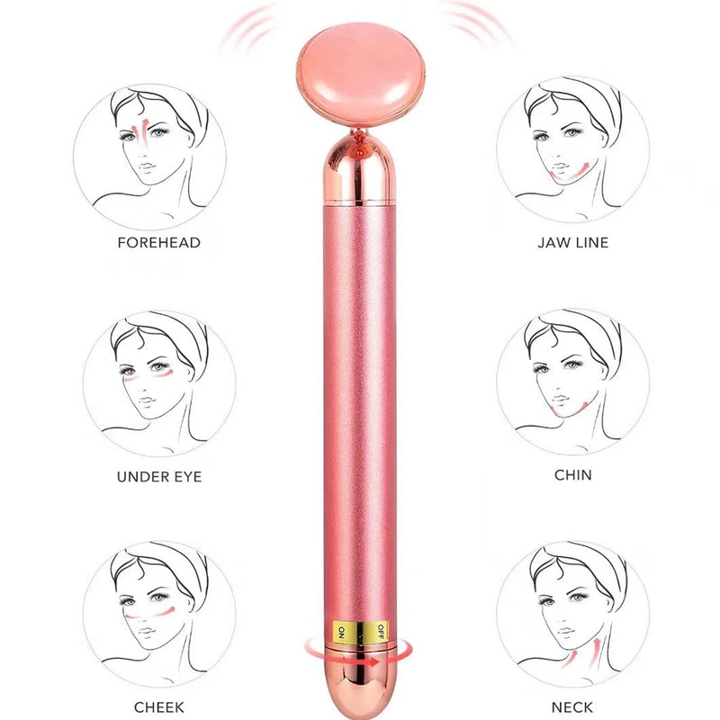 2 in 1 micro-current electric Vibrating Face massager &amp; eye roller