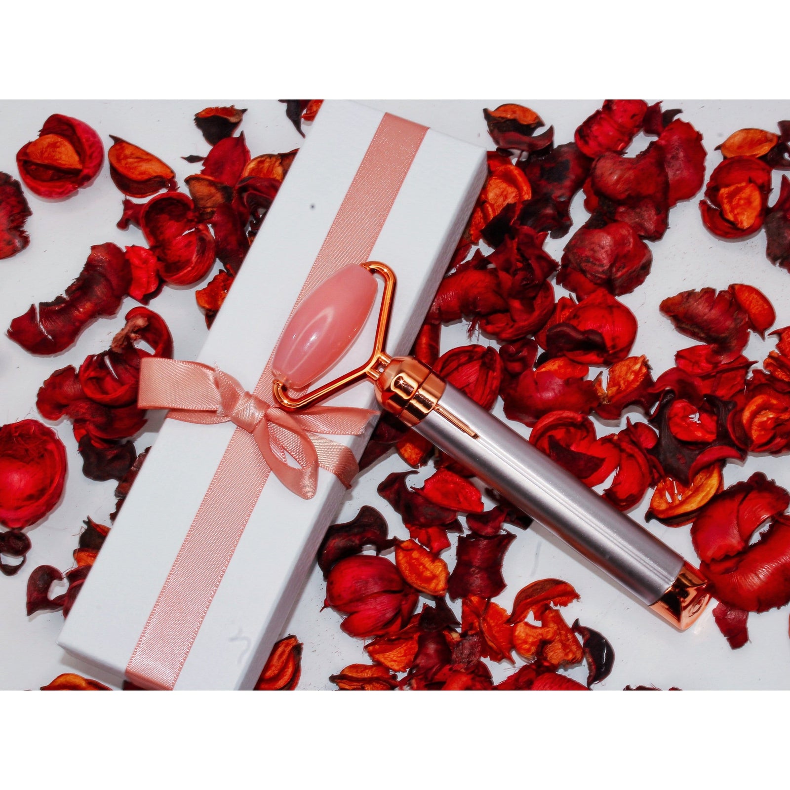 Electric Face Jade Roller | Vibrating Massager- Rose quartz 2 in 1