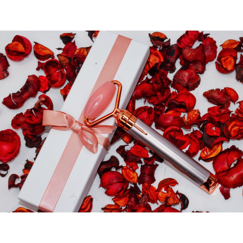 Electric Face Jade Roller | Vibrating Massager- Rose quartz 2 in 1