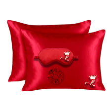silky satin custom pillowcase set eye sleepmask