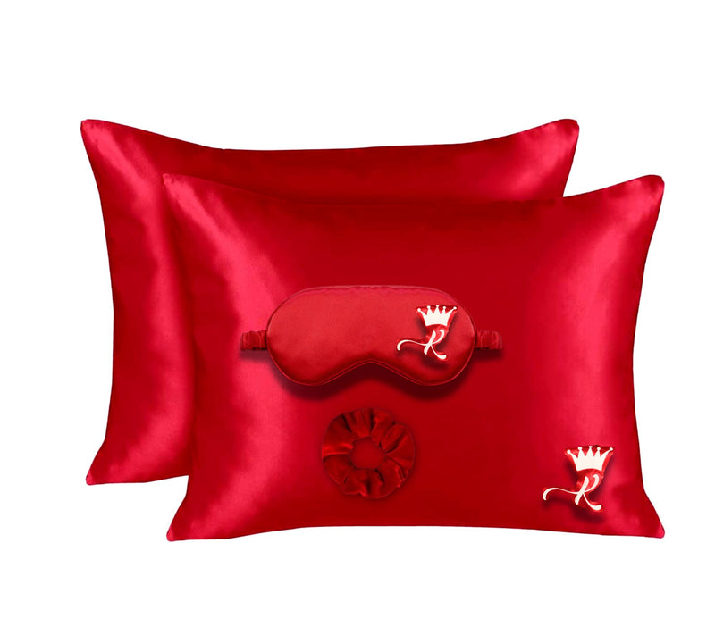 silky satin custom pillowcase set eye sleepmask
