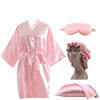 Pink satin robe gift set 
